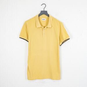 Taylor Stitch Men's Short Sleeve Polo shirt in Yellow cotton size 42